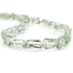 6x6-14x10mm Prasiolite Faceted Nugget Beads 14 inch 43 pieces (ONLINE ORDER ONLY)