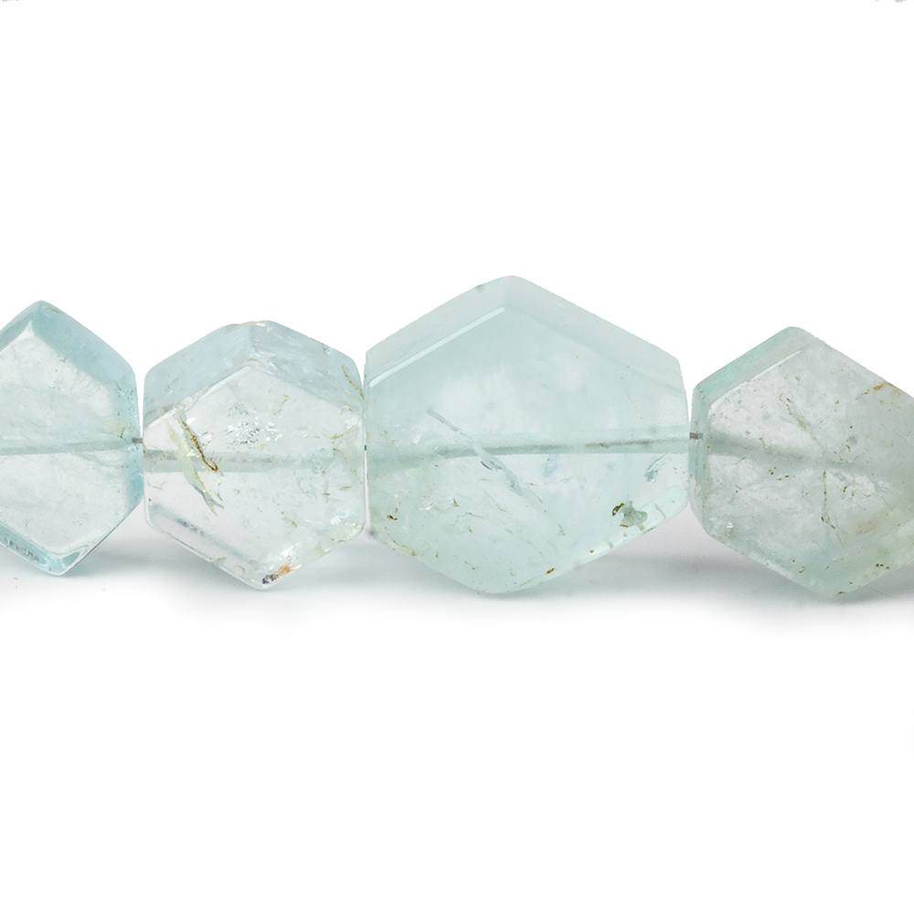 6x6-16x13mm Aquamarine plain hexagon beads 17 inch 53 pieces (ONLINE ORDER ONLY)