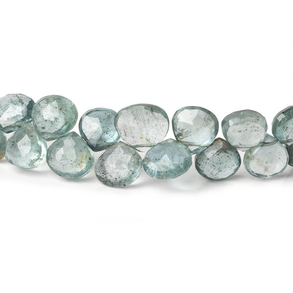 6x6-7x7mm Moss Aquamarine Faceted Heart Beads 8 inch 58 pieces (ONLINE ORDER ONLY)