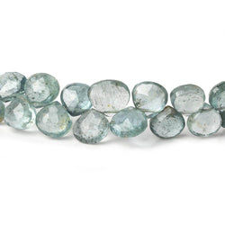 6x6-7x7mm Moss Aquamarine Faceted Heart Beads 8 inch 58 pieces (ONLINE ORDER ONLY)