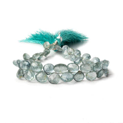 6x6-7x7mm Moss Aquamarine Faceted Heart Beads 8 inch 58 pieces (ONLINE ORDER ONLY)