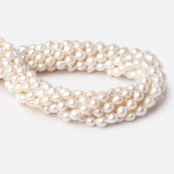 6x6-8x6.5mm White Petite Ultra Baroque Freshwater Pearls 16 inch 57 pieces (ONLINE ORDER ONLY)