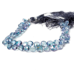 6x6mm Mystic Blue Topaz faceted heart beads 8 inch 62 pieces (ONLINE ORDER ONLY)