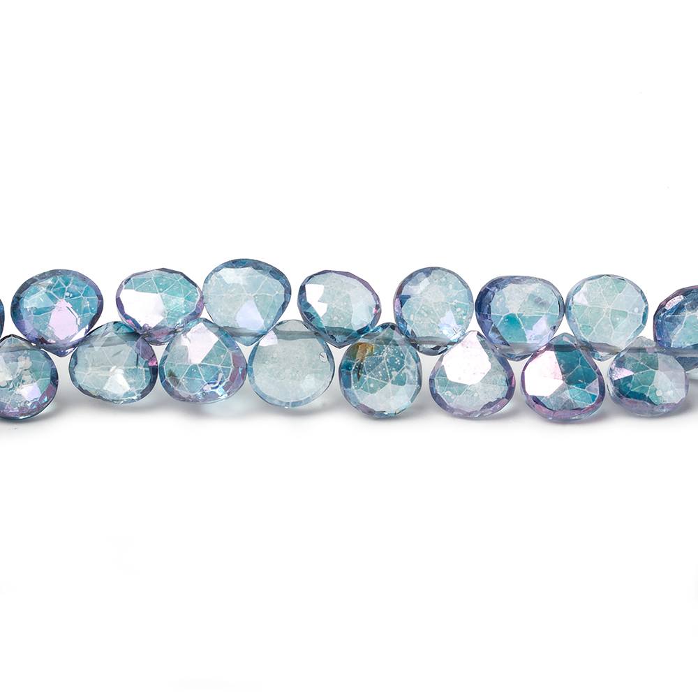 6x6mm Mystic Blue Topaz faceted heart beads 8 inch 62 pieces (ONLINE ORDER ONLY)
