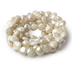 6x7-8x9mm Mystic Off White Sapphire plain hearts 8 inch 55 beads AA (ONLINE ORDER ONLY)