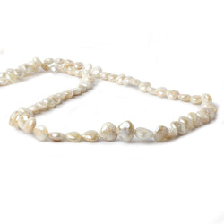 6x7-8x9mm Mystic Off White Sapphire plain hearts 8 inch 55 beads AA (ONLINE ORDER ONLY)