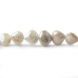6x7-8x9mm Mystic Off White Sapphire plain hearts 8 inch 55 beads AA (ONLINE ORDER ONLY)
