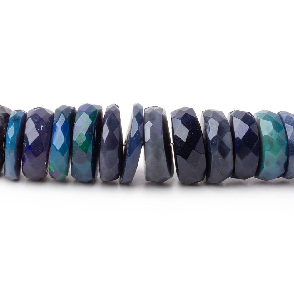 7-10mm Indigo Ethiopian Opal Faceted Heishi Beads 16 inch 160 pieces AA (ONLINE ORDER ONLY)
