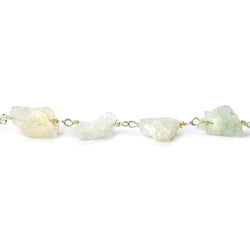 7-10mm Multi Beryl chip nugget Silver plated Chain by the foot (ONLINE ORDER ONLY)