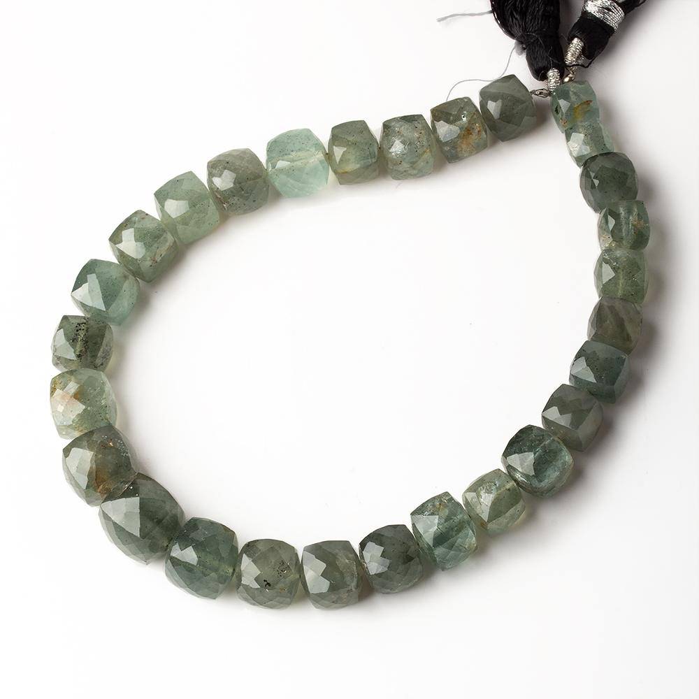 7-10mm Moss Aquamarine Faceted Cube Beads 9 inches 28 pieces (ONLINE ORDER ONLY)