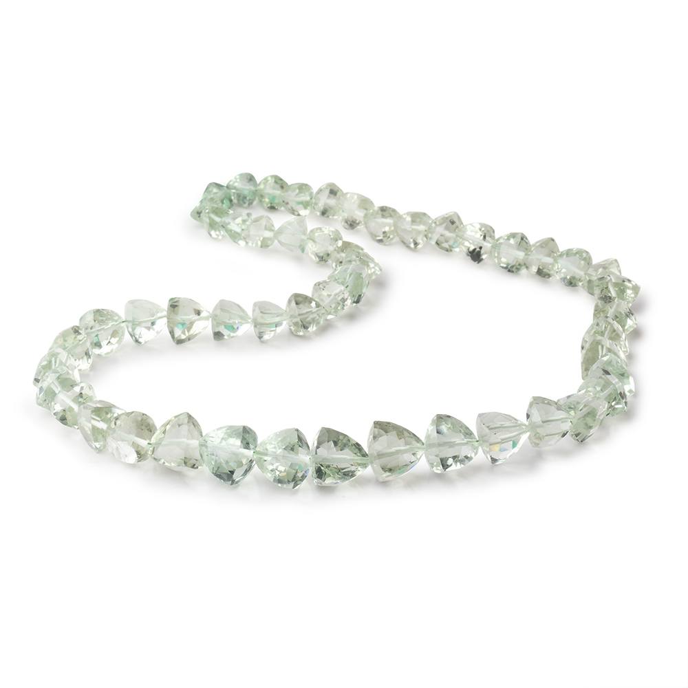 7-11mm Prasiolite Straight Drilled Trillion Beads 16 inch 50 pieces (ONLINE ORDER ONLY)