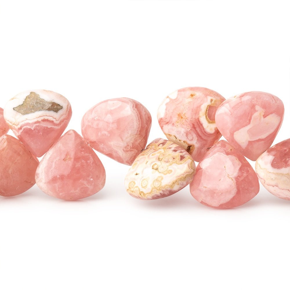 7-11mm Rhodochrosite Plain Heart Beads 7 inch 34 pieces (ONLINE ORDER ONLY)
