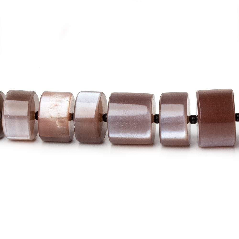 7-12.5mm Chocolate Brown Moonstone plain heshi beads 14 inch 56 pieces (ONLINE ORDER ONLY)