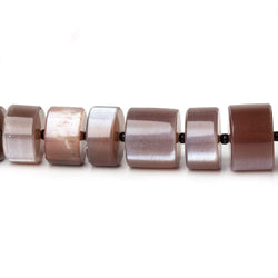 7-12.5mm Chocolate Brown Moonstone plain heshi beads 14 inch 56 pieces (ONLINE ORDER ONLY)