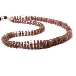7-12.5mm Chocolate Moonstone faceted heshi beads 16 inch 88 pieces (ONLINE ORDER ONLY)