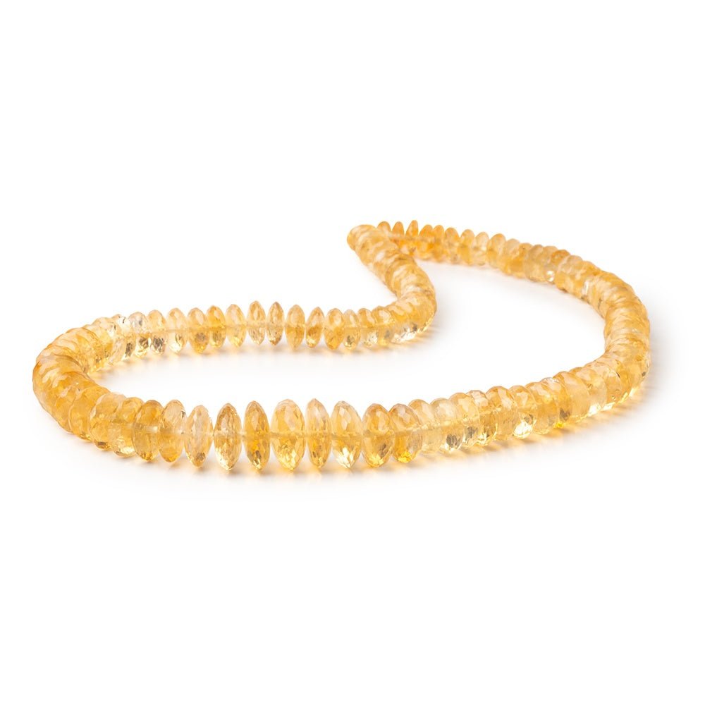 7-12mm Citrine German Faceted Rondelle 16 inch 105 Beads AA (ONLINE ORDER ONLY)