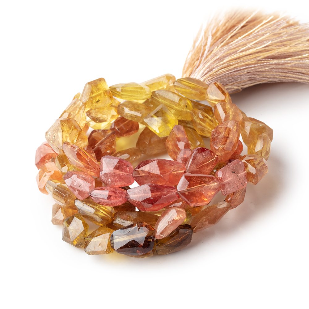7-13mm Dravite Tourmaline Faceted Nugget Beads 15 inch 37 pieces (ONLINE ORDER ONLY)