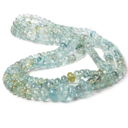 7-14mm Aquamarine and Helidore Plain Rondelle Lot of 3 Strands 279 Beads (ONLINE ORDER ONLY)