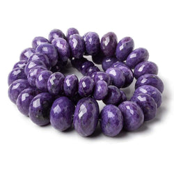 7-18.8mm Deep Purple Charoite faceted rondelle beads 19 inches 65 beads AAA (ONLINE ORDER ONLY)