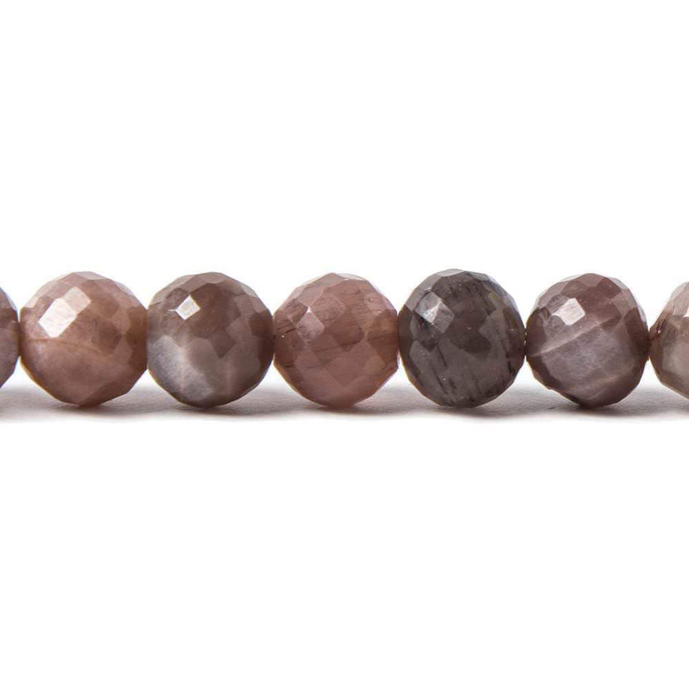 7-7.5mm Chocolate Moonstone faceted round beads 8 inch 28 pieces (ONLINE ORDER ONLY)