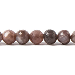 7-7.5mm Chocolate Moonstone faceted round beads 8 inch 28 pieces (ONLINE ORDER ONLY)
