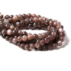 7-7.5mm Chocolate Moonstone faceted round beads 8 inch 28 pieces (ONLINE ORDER ONLY)
