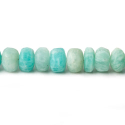 7-7.5mm Matte Amazonite plain rondelle beads 7.5 inch 41 beads A (ONLINE ORDER ONLY)