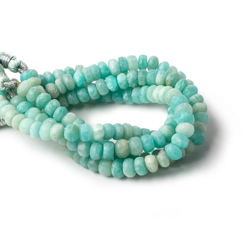 7-7.5mm Matte Amazonite plain rondelle beads 7.5 inch 41 beads A (ONLINE ORDER ONLY)