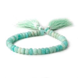 7-7.5mm Matte Amazonite plain rondelle beads 7.5 inch 41 beads A (ONLINE ORDER ONLY)