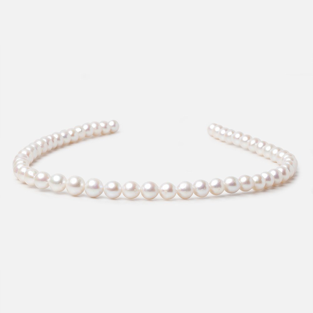 7-8.5mm Off White Chinese Akoya Saltwater Pearls 15.5 inch 50 pieces A (ONLINE ORDER ONLY)
