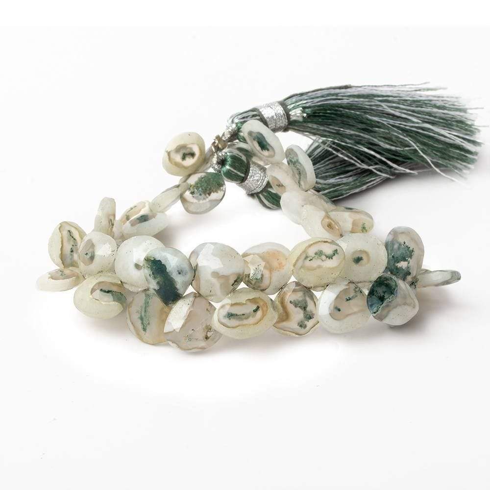 7-8.5mm Peacock Solar Quartz Faceted Heart Beads 7 inch 46 pieces (ONLINE ORDER ONLY)