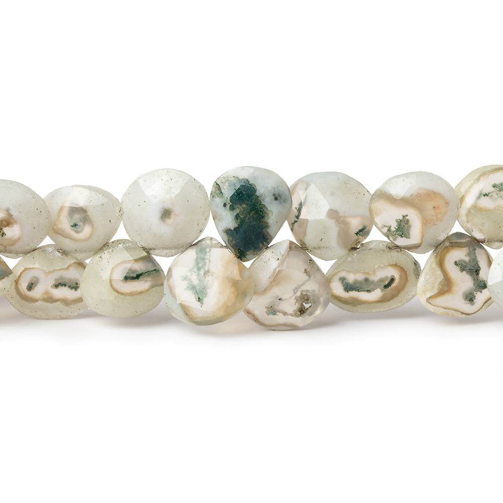 7-8.5mm Peacock Solar Quartz Faceted Heart Beads 7 inch 46 pieces (ONLINE ORDER ONLY)