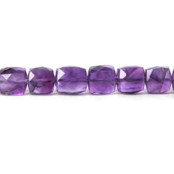 7-8mm African Amethyst Faceted Cube Beads 8.5 inch 25 pieces