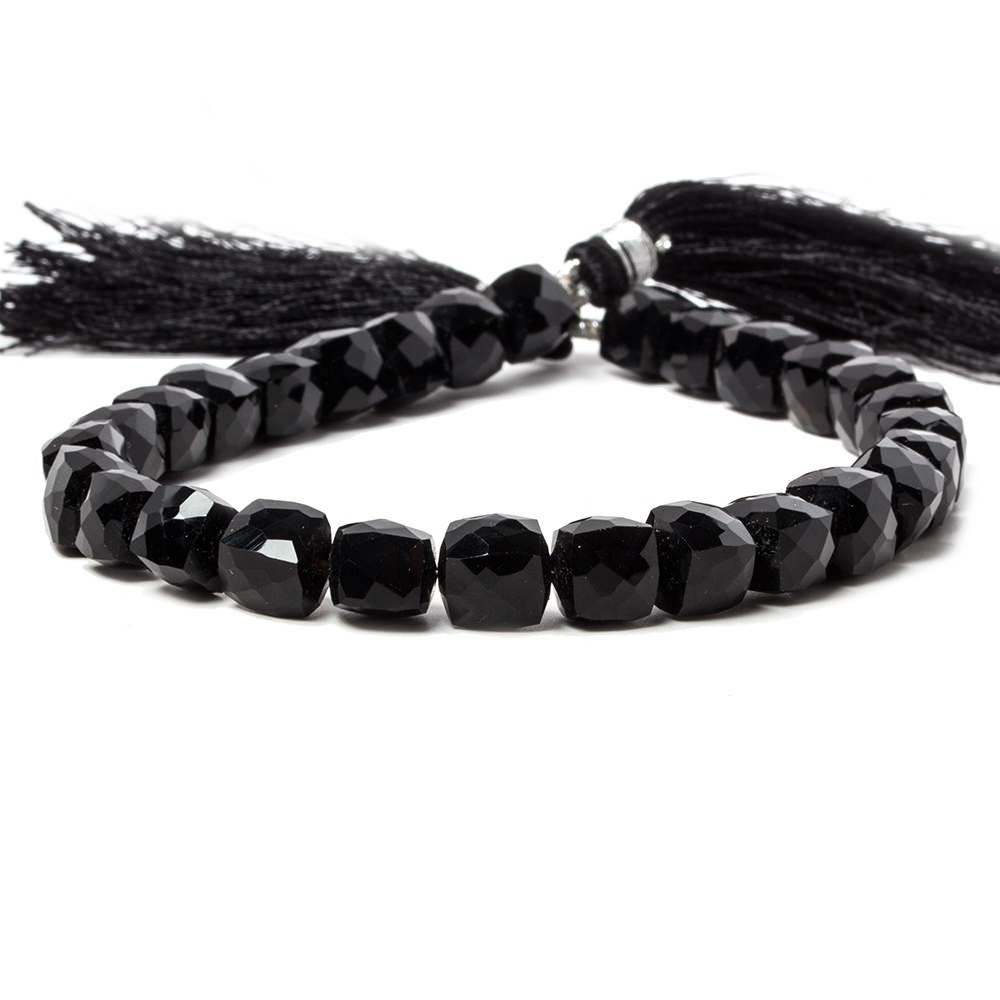 7-8mm Black Chalcedony Faceted Cube Beads 8 inch 25 pieces (ONLINE ORDER ONLY)