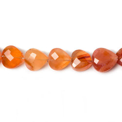7-8mm Carnelian Straight Drilled Faceted Heart Beads 14.5 inch 52 pieces (ONLINE ORDER ONLY)