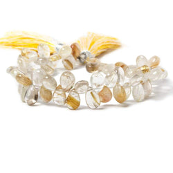 7-8mm Golden Rutilated Quartz Plain Pear Beads 8 inch 74 pieces (ONLINE ORDER ONLY)