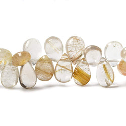 7-8mm Golden Rutilated Quartz Plain Pear Beads 8 inch 74 pieces (ONLINE ORDER ONLY)