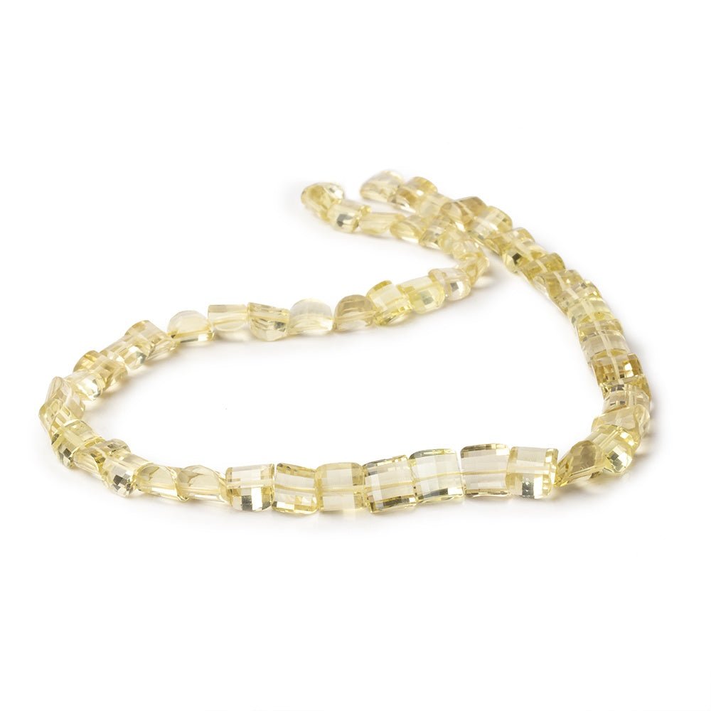 7-8mm Lemon Quartz Barrel Faceted Half Moon Beads 14 inch 53 Beads (ONLINE ORDER ONLY)