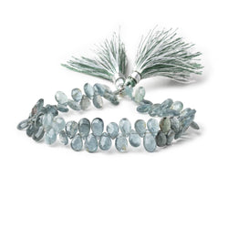 7-8mm Moss Aquamarine Faceted Pear Beads 8 inch 64 pieces (ONLINE ORDER ONLY)