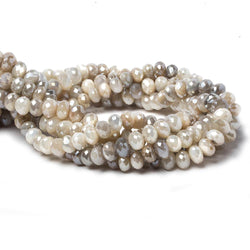 7-8mm Mystic Multi Cream Moonstone faceted rondelles 12 inch 64 pieces (ONLINE ORDER ONLY)