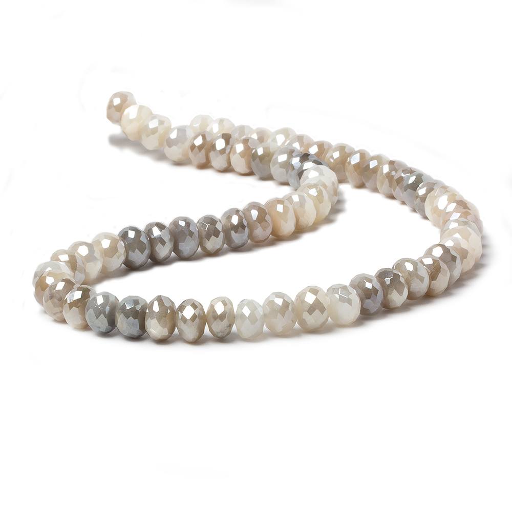7-8mm Mystic Multi Cream Moonstone faceted rondelles 12 inch 64 pieces (ONLINE ORDER ONLY)