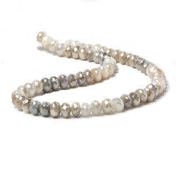 7-8mm Mystic Multi Cream Moonstone faceted rondelles 12 inch 64 pieces (ONLINE ORDER ONLY)