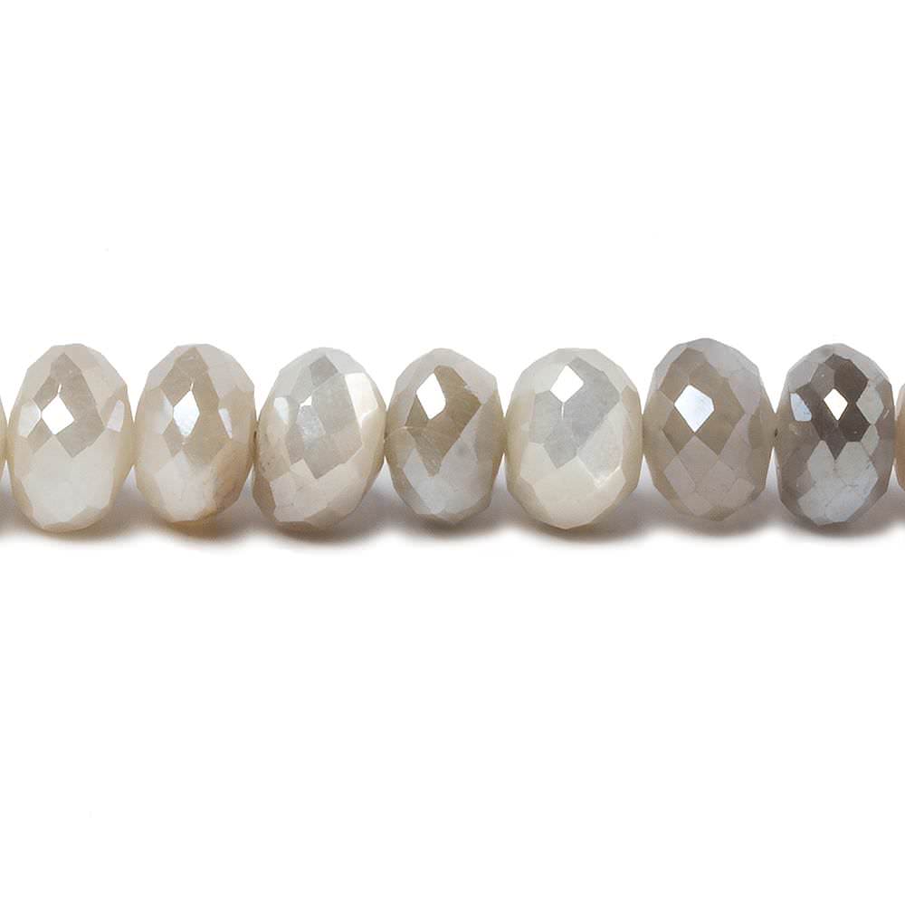 7-8mm Mystic Multi Cream Moonstone faceted rondelles 12 inch 64 pieces (ONLINE ORDER ONLY)