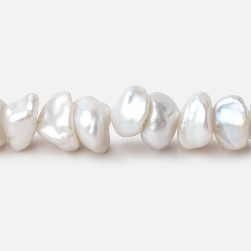 7-8mm Off White Center Drill Keshi Freshwater Pearls 16 inch 75 beads (ONLINE ORDER ONLY)