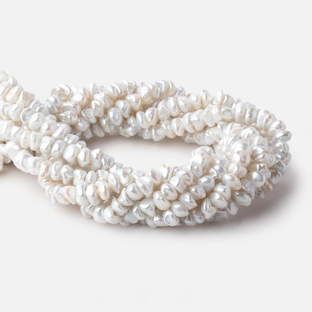 7-8mm Off White Center Drill Keshi Freshwater Pearls 16 inch 75 beads (ONLINE ORDER ONLY)