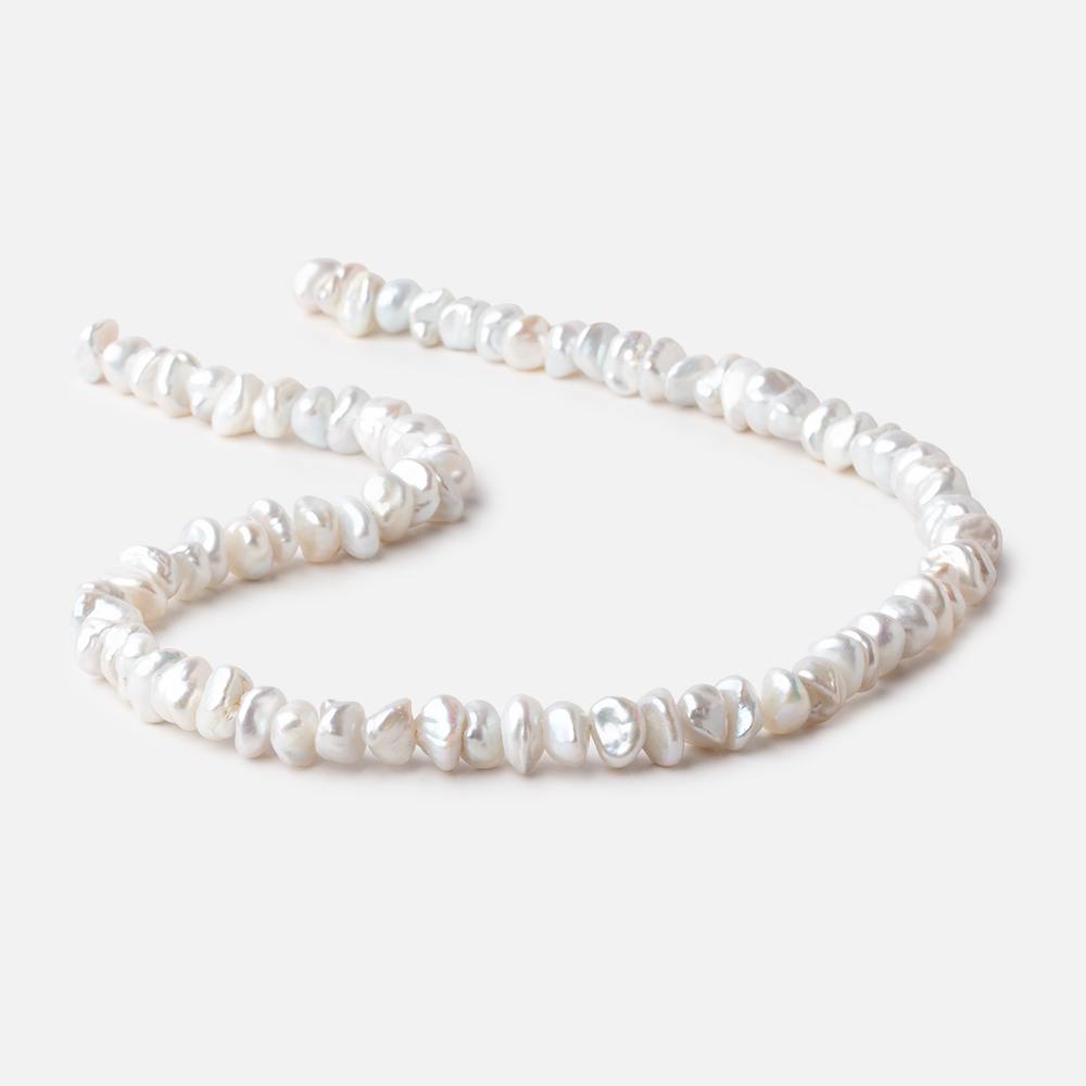7-8mm Off White Center Drill Keshi Freshwater Pearls 16 inch 75 beads (ONLINE ORDER ONLY)