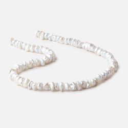7-8mm Off White Center Drill Keshi Freshwater Pearls 16 inch 75 beads (ONLINE ORDER ONLY)
