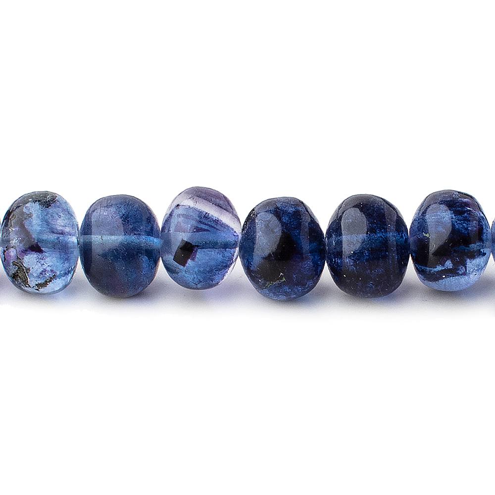 7.5-8.5mm Shaded Blue Fluorite Plain Rondelles 16 inch 60 Beads (ONLINE ORDER ONLY)