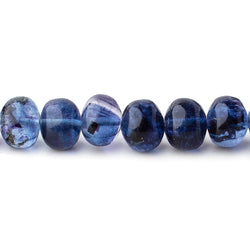 7.5-8.5mm Shaded Blue Fluorite Plain Rondelles 16 inch 60 Beads (ONLINE ORDER ONLY)
