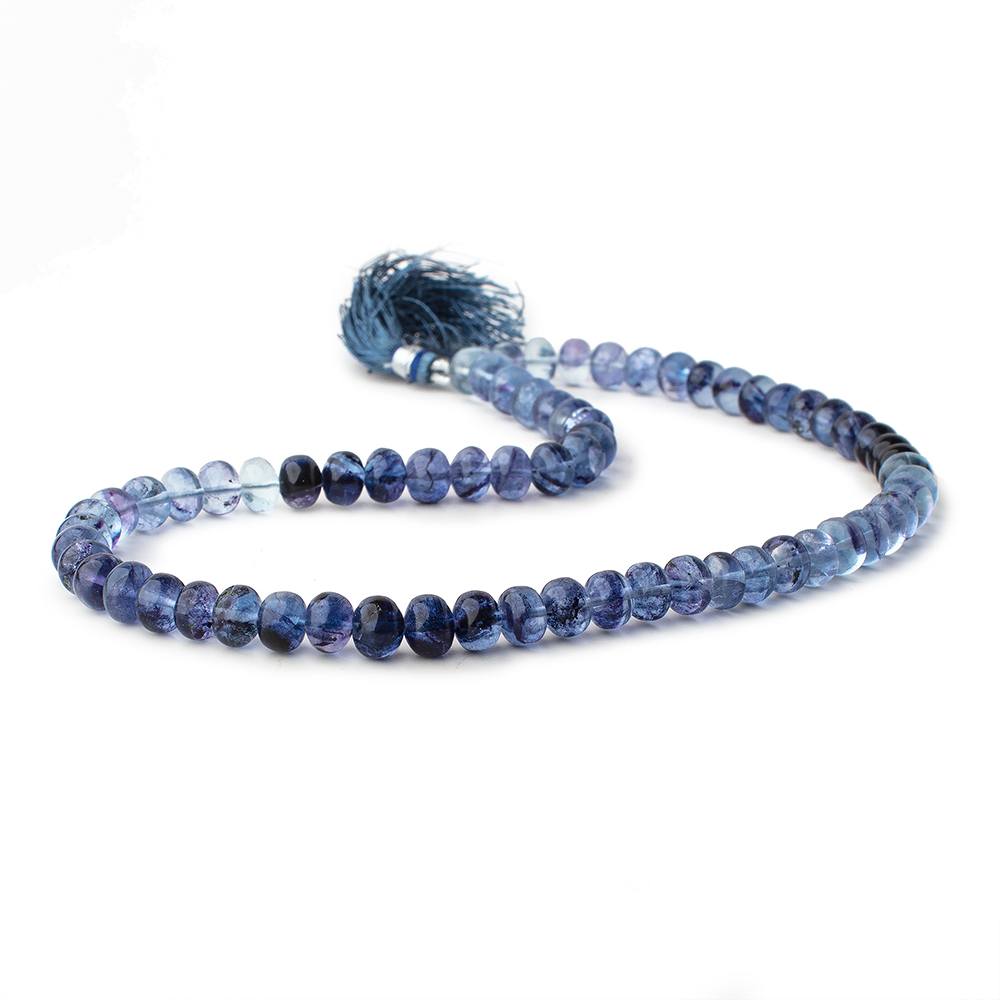7.5-8.5mm Shaded Blue Fluorite Plain Rondelles 16 inch 60 Beads (ONLINE ORDER ONLY)